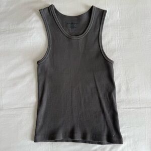 Brandy Melville Gray Ribbed Tank Top